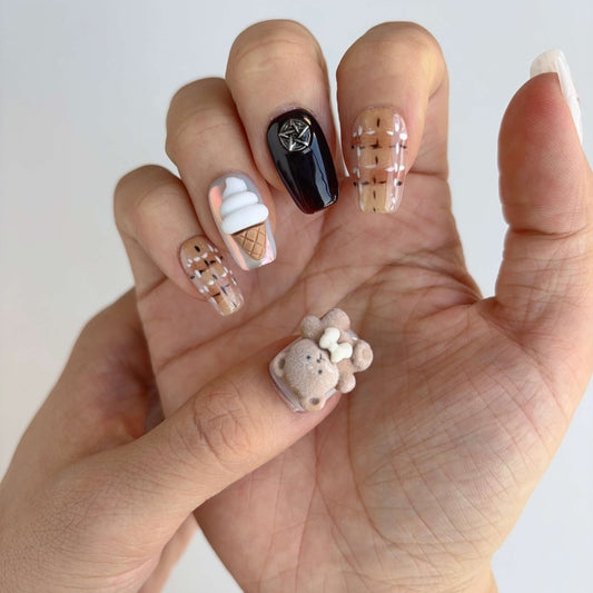 🐻️ Sweet & Soft: Why the Teddy & Treats Nails Are the Cutest Kawaii Press-Ons This Season